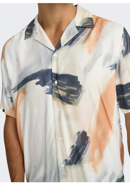 Rahat Ekru Desenli Erkek Gömlek Onsdash Lıfe Reg Dıg Aop Ss Resort fırsatları