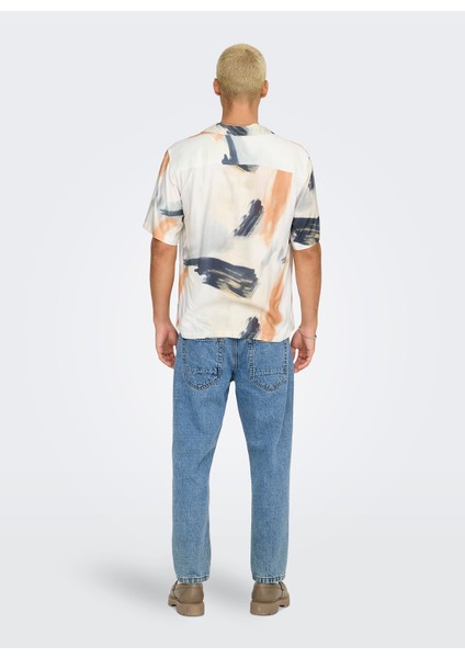 Rahat Ekru Desenli Erkek Gömlek Onsdash Lıfe Reg Dıg Aop Ss Resort indirimleri