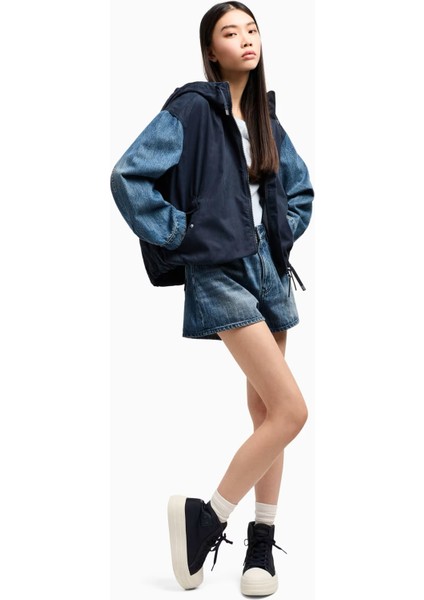 Yüksek Bel Dar Mavi Kadın Denim Şort XW000135