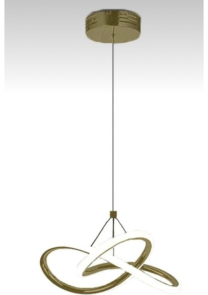 Eskitme Satin Bronz Imza LED Şeritli Avize