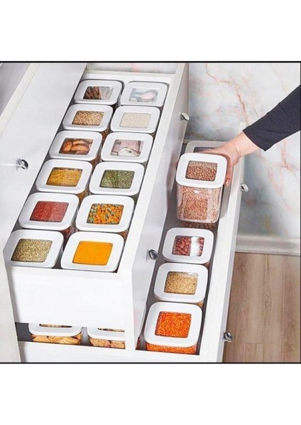 12 Li Süper Saklama Kabı Set 1200 ml - 1200ML Erzak Kabı