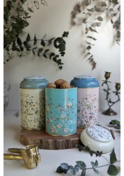 3'lü Metal Saklama Kabı Seti, 10.5 Cm, Çok Renkli, Dayanıklı ve Şık Tasarım