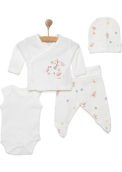 Yenidoğan Kız Kuş Desenli Prematüre Set Kız Bebek