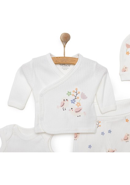 Yenidoğan Kız Kuş Desenli Prematüre Set Kız Bebek