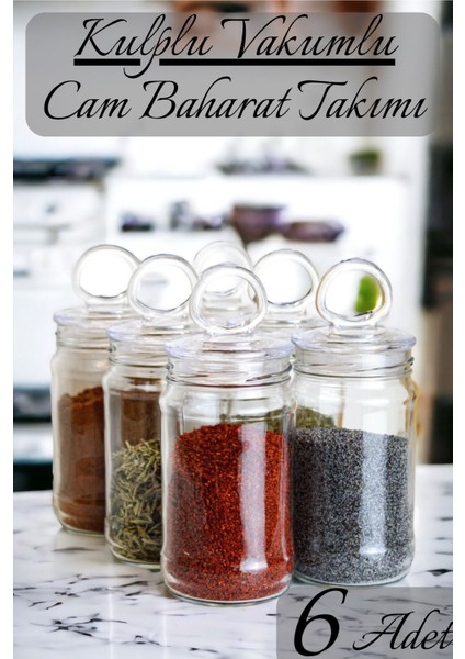 6'lı Cam Baharat ve Serin Bardak Seti, 250-499 ml, şık ve kullanışlı tasarım
