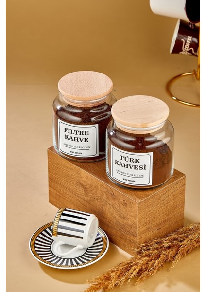 İki'li Ahşap Kapaklı Cam Saklama Kabı, 500 ml, Kahverengi, 3'lü set fiyatları