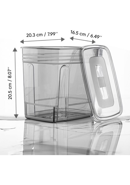 4’lü 5,5 Litre Jumbo Boy Saklama Kabı Seti, Kapaklı, Gri Renk, Plastik Materyal modelleri