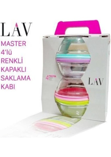 4'lü Cam Saklama Kabı Seti, Şık ve Temiz Mutfak Gereçleri, 0-499 ml, Beyaz