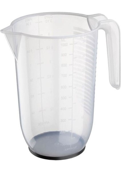 Şeffaf 1 Lt Plastik Ölçek, Kaymaz Taban, Dayanıklı ve Pratik Kullanım