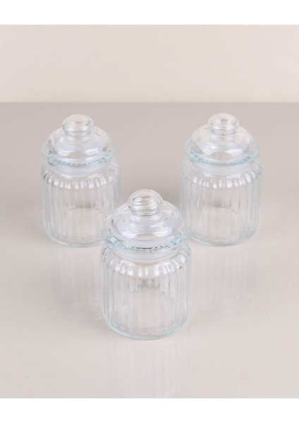 Mini cam kavanoz seti 3'lü, vakum kapaklı, 250 ml, şık ve pratik saklama çözümü