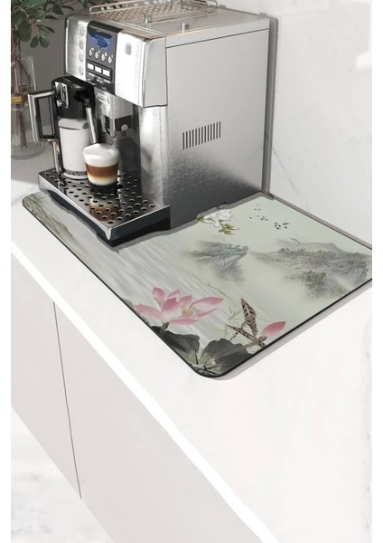 Kahve Makinesi Matı Sıvı Geçirmez Kaymaz Yıkanır Çaycı Çay Espresso Makinesi Pad 35X45CM 27250216