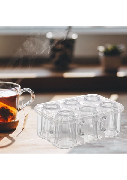 Şeffaf su bardağı ve kupa taşıma saklama kabı, turuncu renk, dayanıklı plastik fırsatları