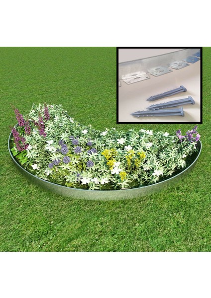 Mgf 20MT (2MTX10ADET) Çizgili Esneyebilen Galvaniz Metal Çim Toprak Taş Ayırıcı Ayraç Sınırlayıcı indirimleri