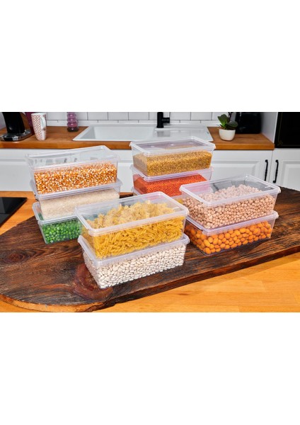 Plastik Saklama 20 Adt Kabı Bakliyat Yemek Oyuncak, Kilitli Dondurucu Kahve 2 lt (23 x 14 x 8 Cm) fırsatları