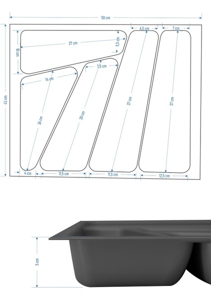 Gri Çekmece İçi Kepçelik, 50x45 cm, pratik ve şık depolama çözümü indirimleri