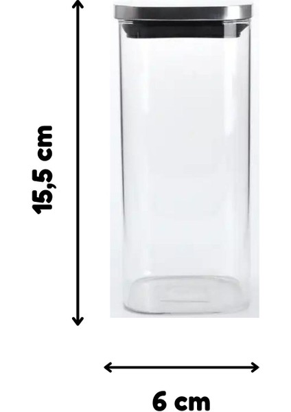 Kare Cam Kavanoz Seti, 450 ml, Vakum Krom Kapak, Saklama ve Baharatlık, 18 Parça fiyatları