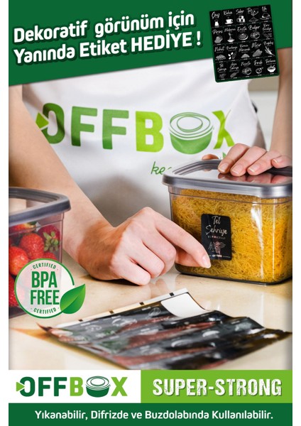 12'li 24 Parça 3,2 Litre Dikdörtgen Saklama Kutusu Seti, Gri indirimleri