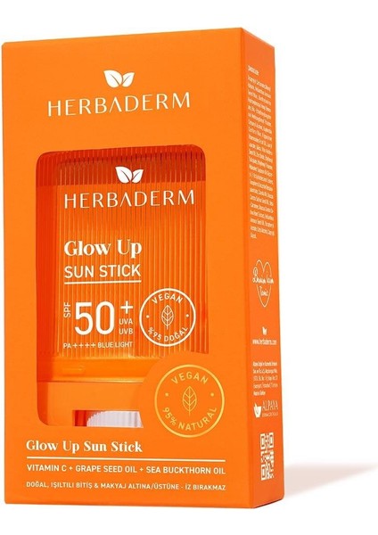 Glow Up, Tüm Ciltler Için Aydınlık 50+ Spf Stick Güneş Koruyucu 19 gr