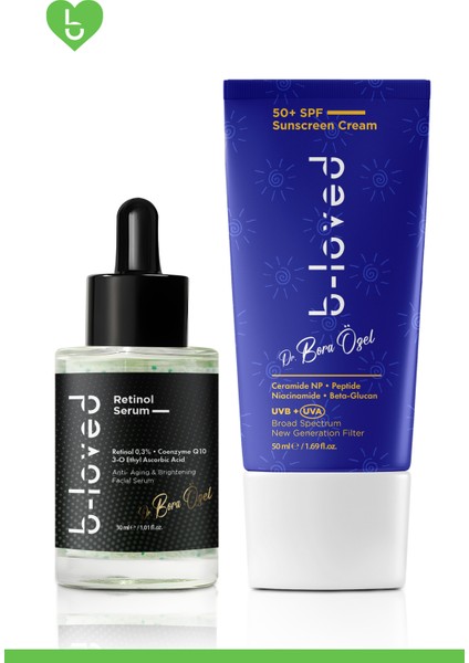 Retinol Serum + Güneş Kremi Spf 50+ Ikili Cilt Yenileme & Uv Koruması