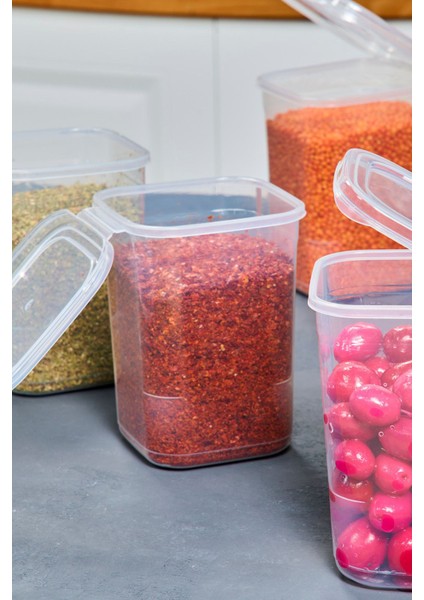 12 Parça Şeffaf Kapaklı Saklama Kabı Seti, 1,15 Lt, Beyaz, Plastik, 6 Parça fırsatları