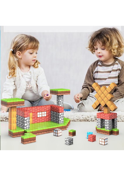 Mini Manyetik Yapı Bloğu Oyuncakları Çocuk Eğitici Oyuncakları Oluşturun (Resimde Işaretlenen Miktara Göre) (Yurt Dışından)