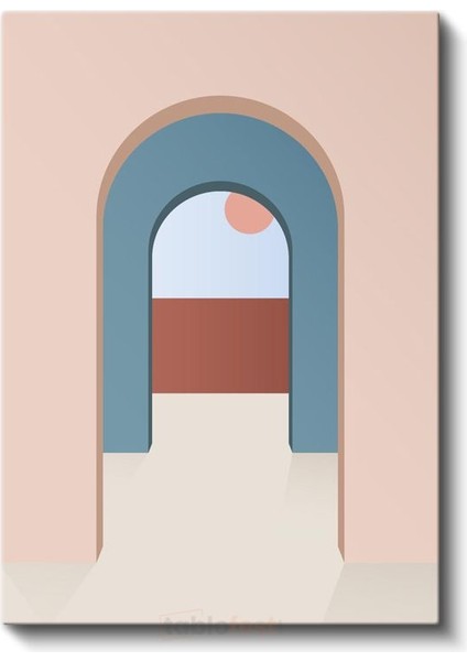 Kemerli Geçit - Pastel Tonlar ve Geometrik Formlar Kanvas Tablo fiyatları