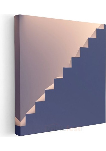 Minimalist Merdiven - Işık Gölge Oyunlu Geometrik Kompozisyon Kanvas Tablo modelleri