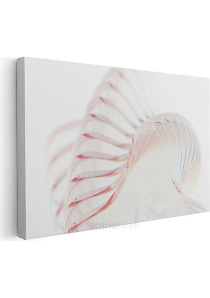 Kristal Dalga - Minimalist Holografik Spiral Kanvas Tablo
