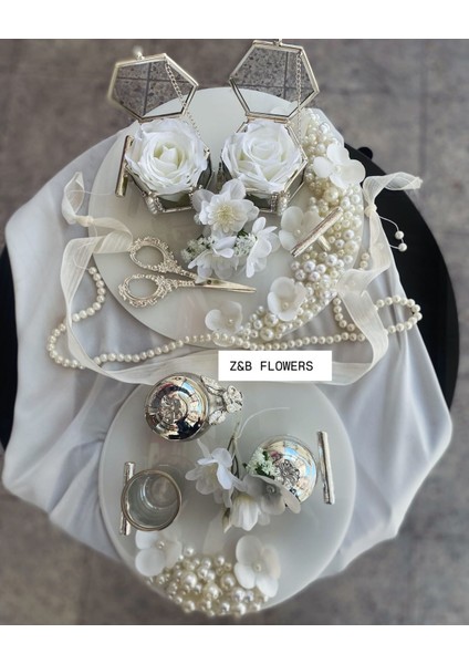 Söz Tepsisi Nişan Tepsisi Incili Epoksi Tepsi Damat Fincan Seti