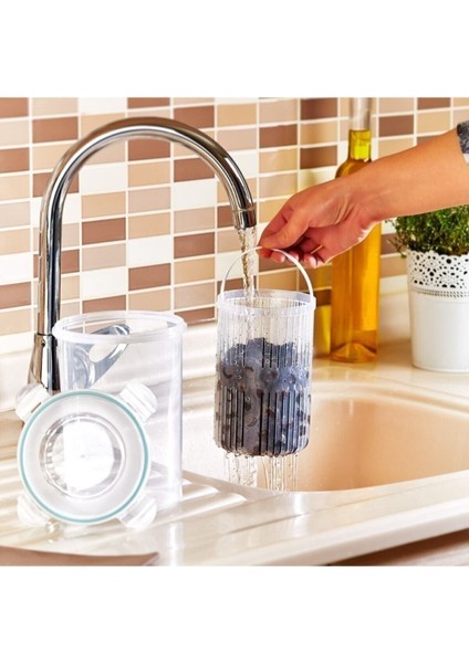 Şeffaf Süzgeçli Derin Saklama Kabı 1,5L, Zeytinlik ve Turşuluk için mükemmel