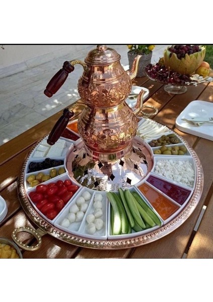 Bakır Çaydanlıklı Kahvaltı Takımı