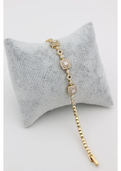 Stil Incisi/xupıng Jewelry Üçlü Baget Zirkon Taşlı Bileklik