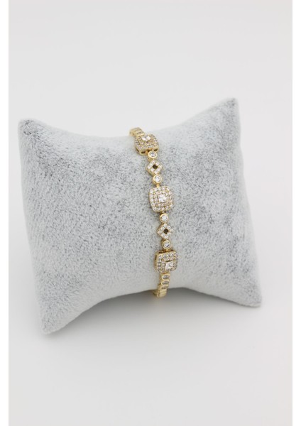 Stil Incisi/xupıng Jewelry Üçlü Baget Zirkon Taşlı Bileklik