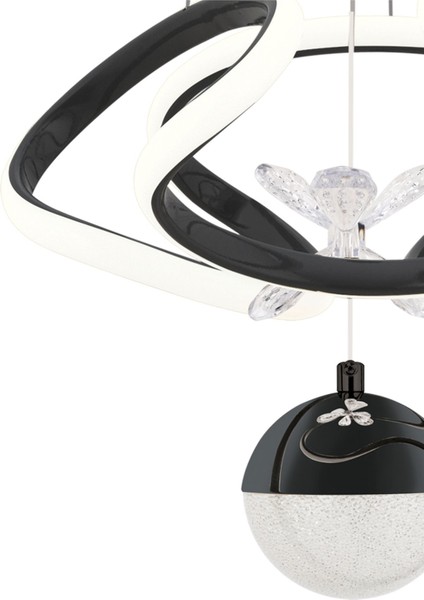 Oscar Siyah Modern Sarkıt LED Avize Günışığı Salon Mutfak Oda Hol Ledli Avize modelleri