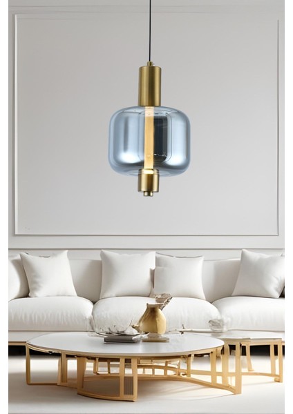 Mary 4 Watt Tekli Füme Camlı 4 Watt Modern Salon LED Sarkıt Avize