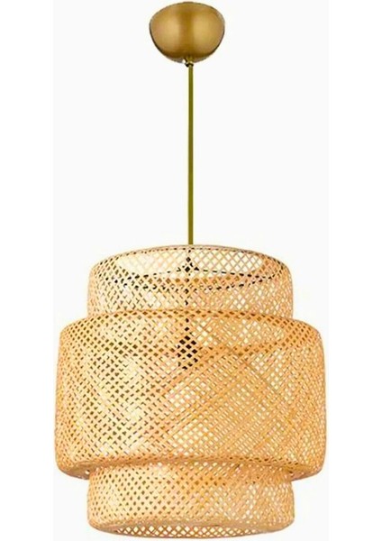 Bambu Eskitme Duylu 30 cm Avize Bambu,iskandinav,bohem,