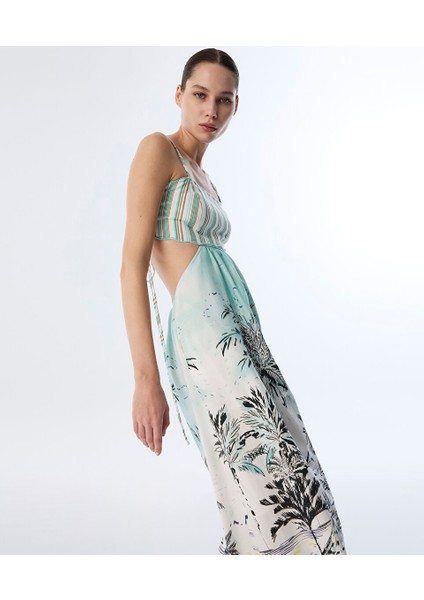 Desenli Cutout Elbise TS1250002342089 fiyatları