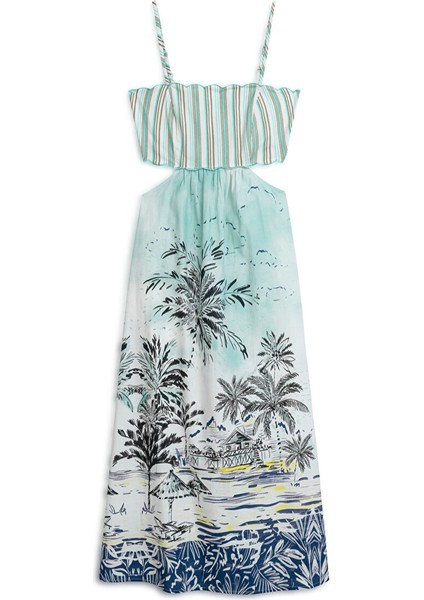 Desenli Cutout Elbise TS1250002342089 indirimleri