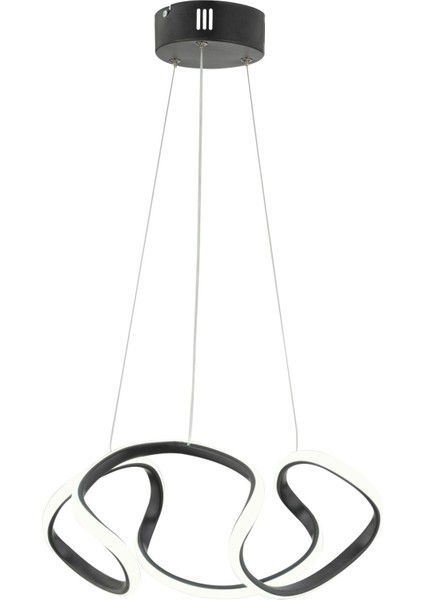 Modern Enzo Siyah Modern Sarkıt 35 cm Tek Renk Beyaz Işık LED Avize