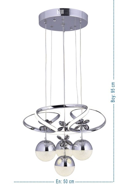 Papatya 3 Renk Gümüş ( Sarı Beyaz ve Gün Işığı ) Luxury Kristal Taşlı LED Avize Concept fiyatları