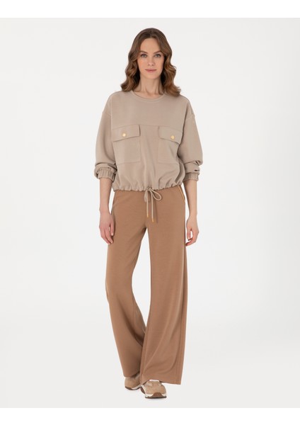 Kadın Kahverengi Flare Fit Eşofman Altı 50301423-VR029 modelleri