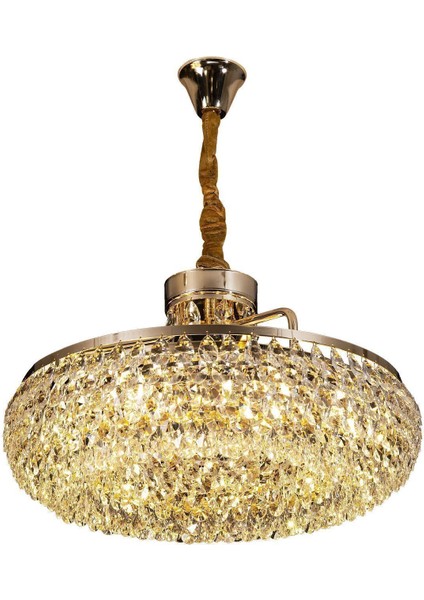 Jane Gold Kaplamalı Modern Tasarım Salon Kristal Sarkıt Avize
