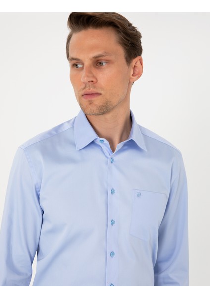 Erkek Koyu Mavi Regular Fit Uzun Kollu Basic Gömlek 50302972-VR032