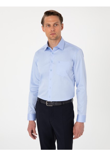 Erkek Koyu Mavi Regular Fit Uzun Kollu Basic Gömlek 50302972-VR032