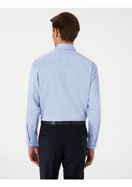 Erkek Koyu Mavi Regular Fit Uzun Kollu Basic Gömlek 50302972-VR032