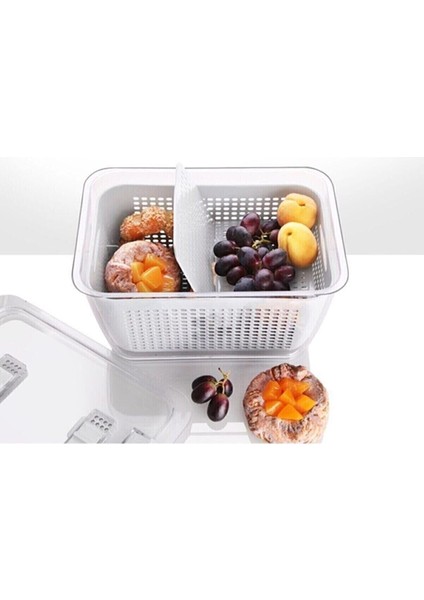 Beyaz Bölmeli Buzdolabı Organizeri ve Saklama Kabı, 2,5 lt, dayanıklı plastik fiyatları
