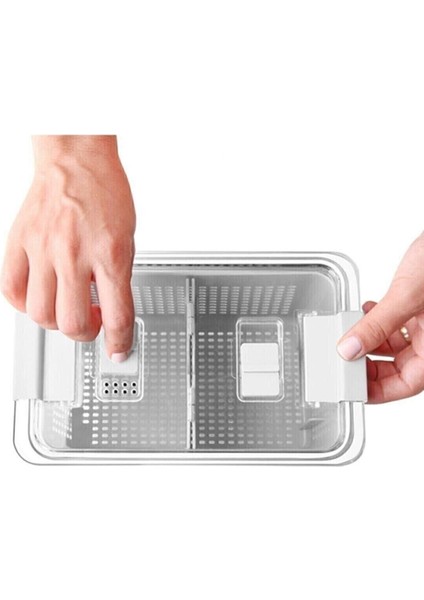 Beyaz Bölmeli Buzdolabı Organizeri ve Saklama Kabı, 2,5 lt, dayanıklı plastik indirimleri