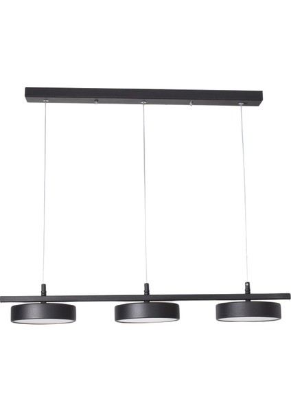 Mayda Modern Salon Yatak Odası Yemek Masası Mutfak Beyaz Işık Ledli Siyah Renk 3 Lü LED Avize fiyatları