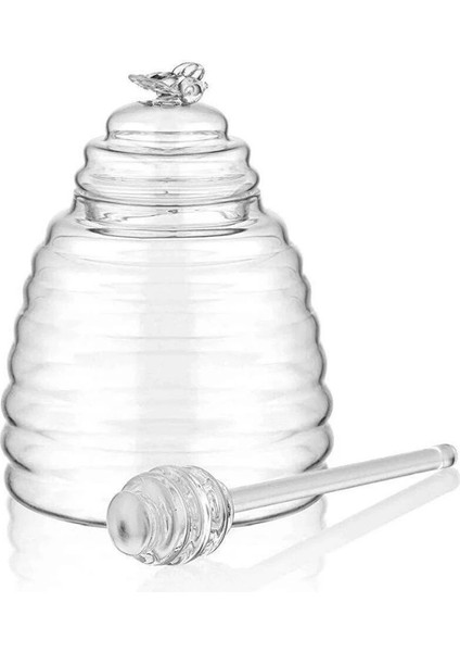 Renkli Cam Bal Kavanozu, 13 cm, şık ve kullanışlı dekorasyon ürünü