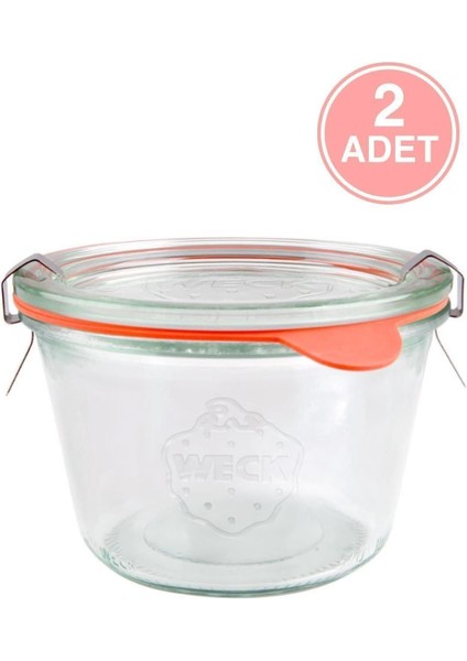 İki adet 370 ml cam saklama kavanozu, şık ve sağlam tasarım, beyaz renkli set